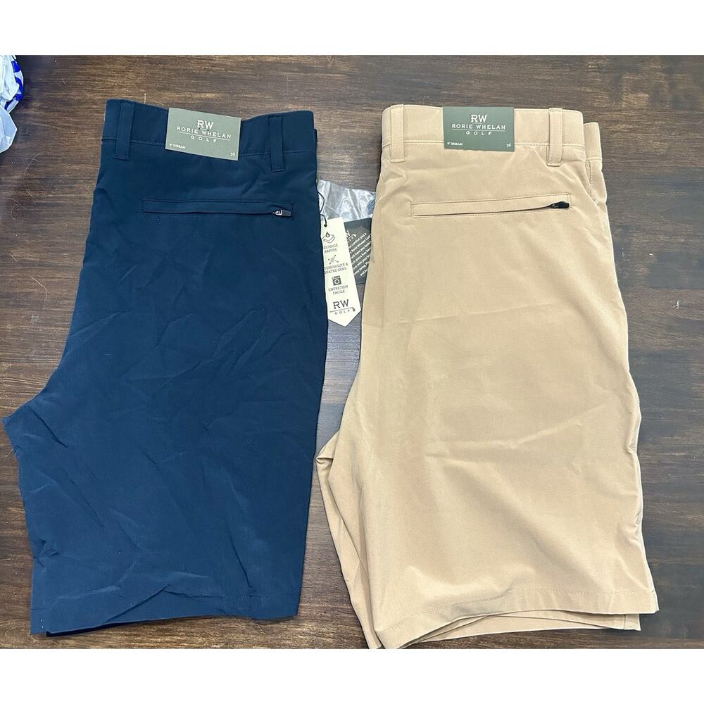 Nwt Rorie Whelan Golf Men's 36 9" Quick Dry Stretch Performance Shorts Blue Yan